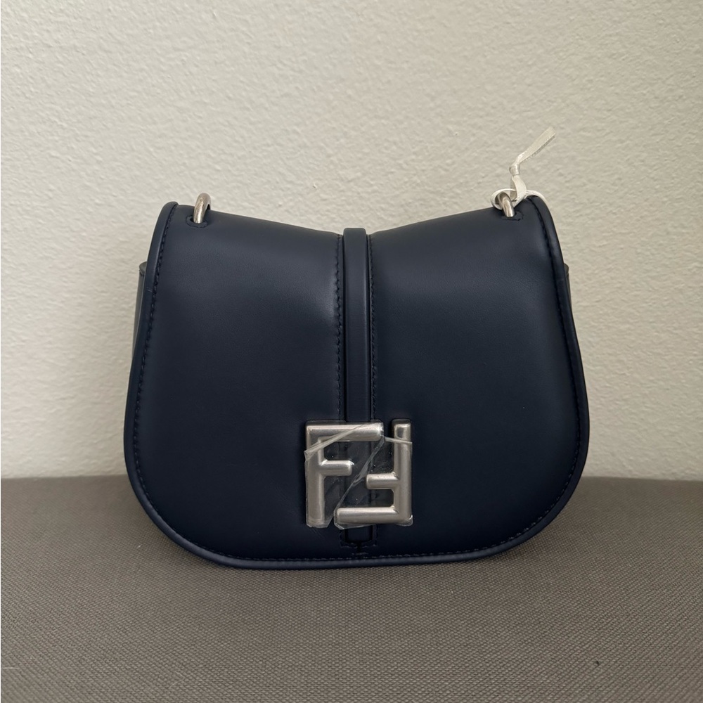 Fendi C’mon Navy Leather Crossbody Bag, NWT!